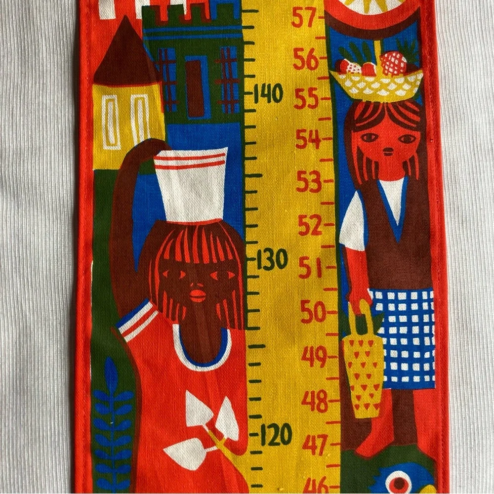 Vtg Mid Century Diseno Barbara Venezuela Children’s Growth Chart Wall Hanging